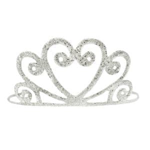 Prinsessen kroon - tiara - zilver/glitter (Great Pretenders)