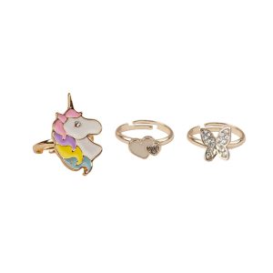 Ringen - Unicorn/vlinder - set 3 st (Great Pretenders)