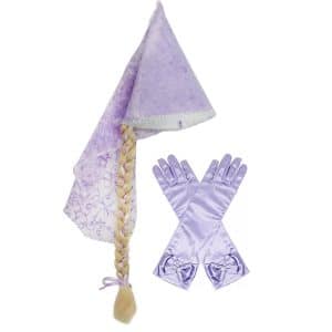Great Pretenders Rapunzel hoed met vlecht - lange prinsessen handschoenen
