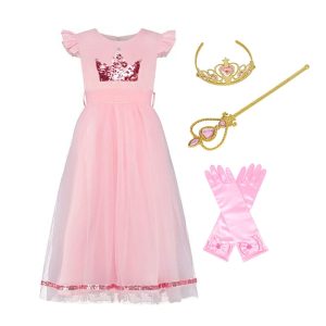 Roze prinsessenjurk - met accessoires  - voordeelpakket