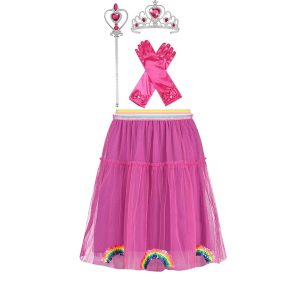 Verkleedset - Roze rokje met pailletten + Accessoires