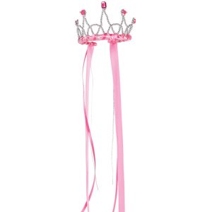 Prinsessen Kroon - Tiara - Ribbon- Fuchsia(Great Pretenders)