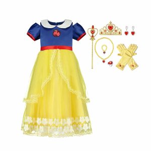Sale - luxe Sneeuwwitje prinsessenjurk met accessoires