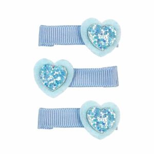 Haarclips Liese - Blauw hartje - 3 stuks - Souza!