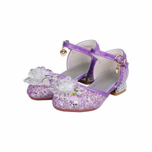 Prinsessen schoenen met hakjes - Paars + toverstaf & kroon