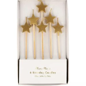 Kaarsen - Gold Star - Sterren - 6 stuks - Meri Meri