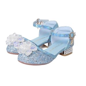 Prinsessen schoenen met hakjes + Kroon + Toverstaf - Blauw