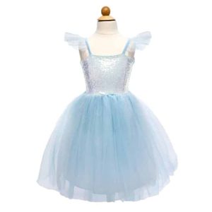 Blauwe prinsessenjurk met pailletten