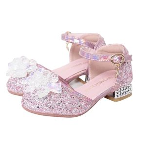 Prinsessen schoenen met hakjes + handschoenen - roze
