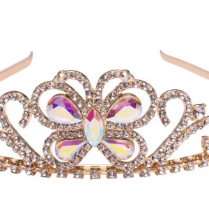 Boutique tiara vlinder - kroon - roze