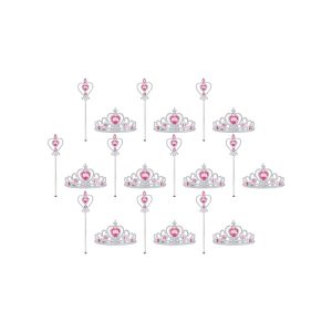 Prinsessenkroon + toverstaf - 10 paar - Prinsessenfeest