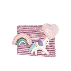 Haarelastiekjes 12 stuks - regenboog - unicorn