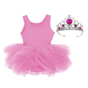 Ballet roze tutu-jurk + kroon - Great Pretenders