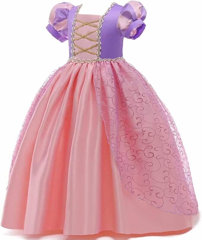 Rapunzel jurk paars/roze + accessoires v1