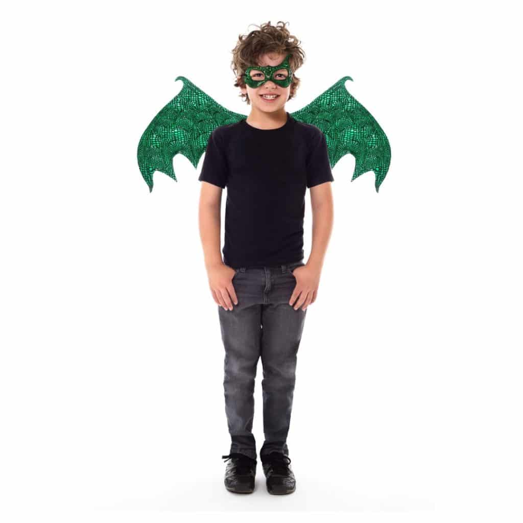 Draken vleugels + masker groen