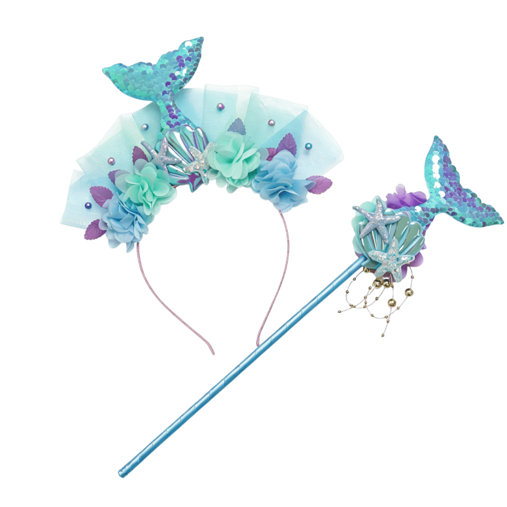 Zeemeermin tiara + toverstaf
